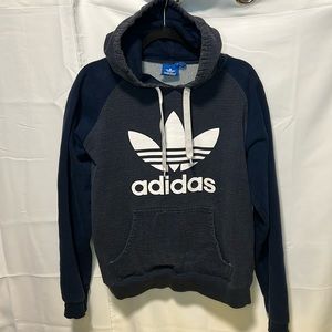 Men’s size large Adidas hoodie, dark blue.